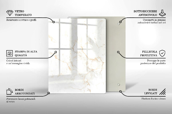 Glass worktop saver Elegant stone marble