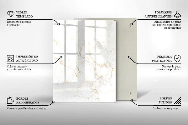 Glass worktop saver Elegant stone marble