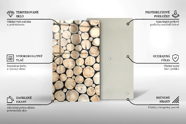 Glass worktop saver Wood trunks of the tree