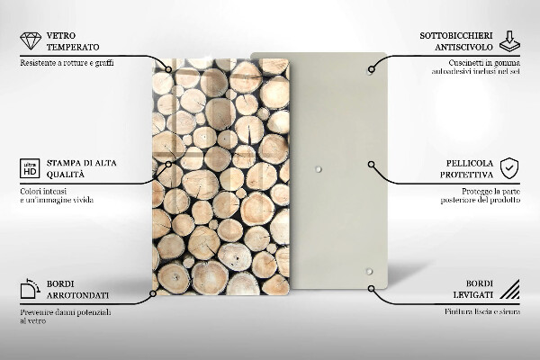 Glass worktop saver Wood trunks of the tree