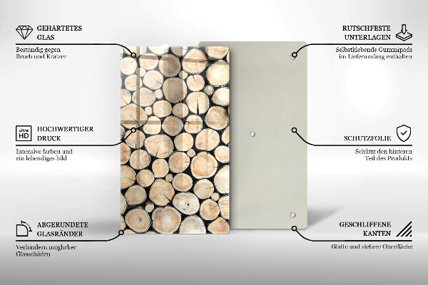 Glass worktop saver Wood trunks of the tree
