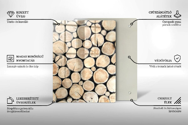 Glass worktop saver Wood trunks of the tree
