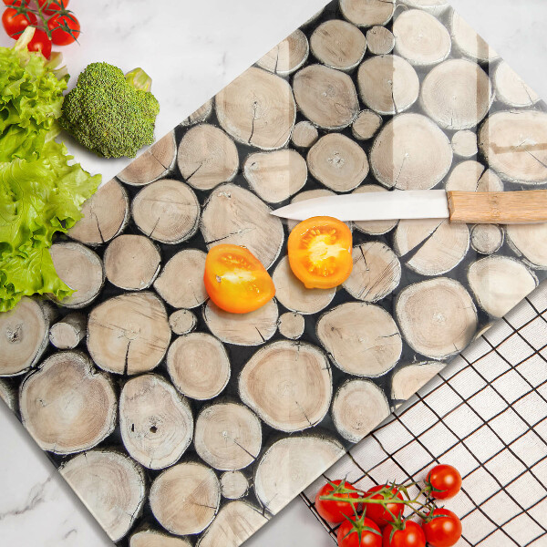 Glass worktop saver Wood trunks of the tree