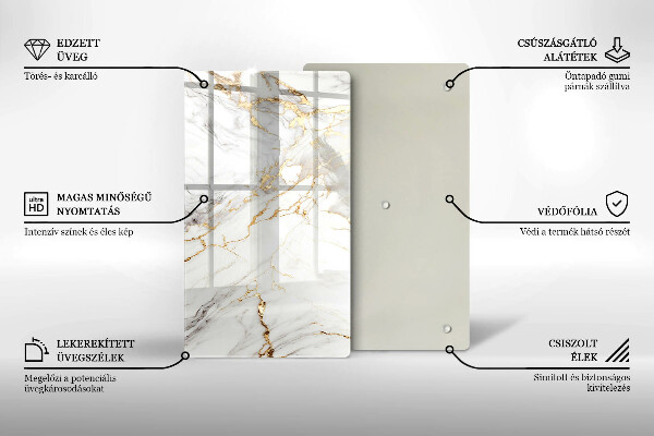 Kitchen countertop cover Light marble with gold