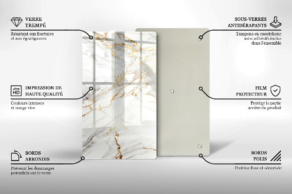 Kitchen countertop cover Light marble with gold