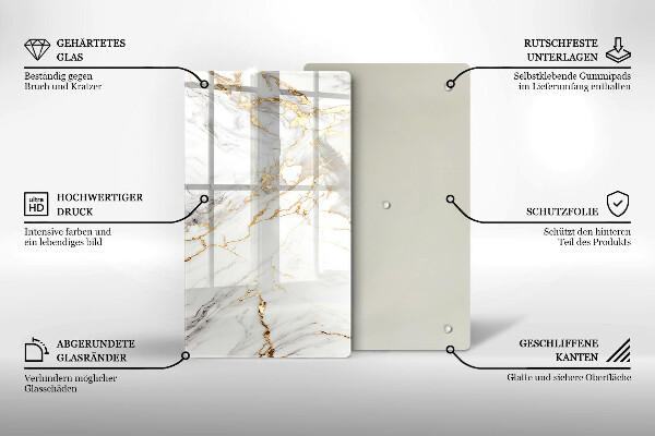 Kitchen countertop cover Light marble with gold