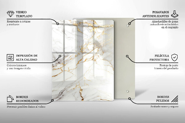 Kitchen countertop cover Light marble with gold