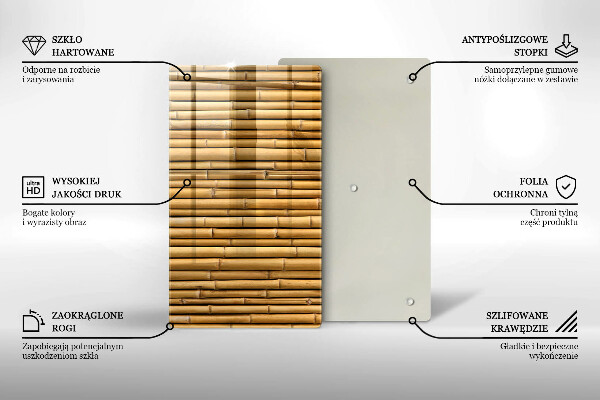 Glass worktop saver Nature boho bamboo