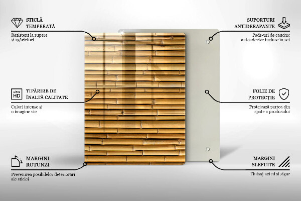 Glass worktop saver Nature boho bamboo