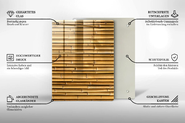 Glass worktop saver Nature boho bamboo
