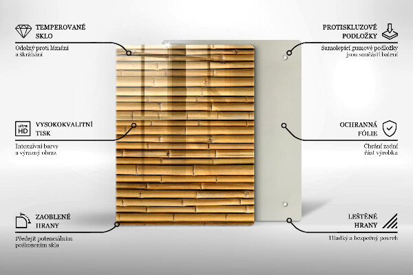 Glass worktop saver Nature boho bamboo