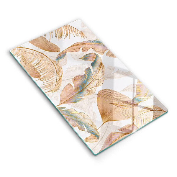 Kitchen countertop cover Boho feathers and leaves