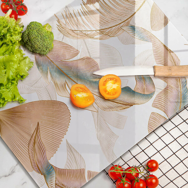 Kitchen countertop cover Boho feathers and leaves