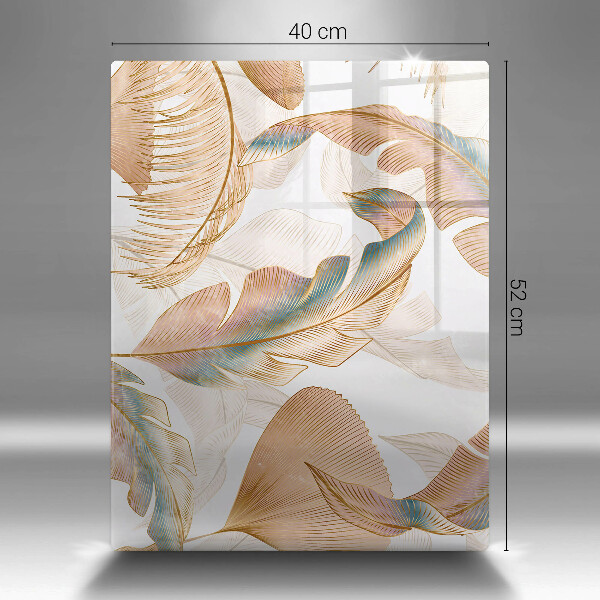 Kitchen countertop cover Boho feathers and leaves