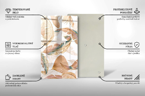 Kitchen countertop cover Boho feathers and leaves