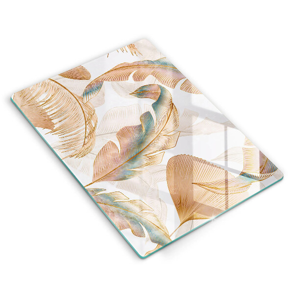 Kitchen countertop cover Boho feathers and leaves