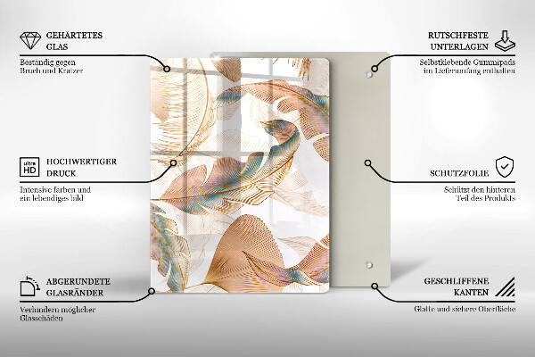 Kitchen countertop cover Boho feathers and leaves