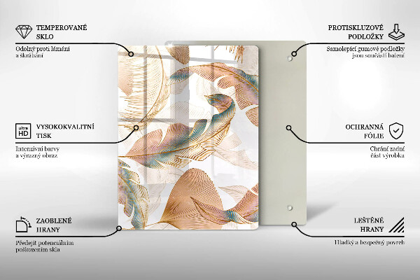 Kitchen countertop cover Boho feathers and leaves