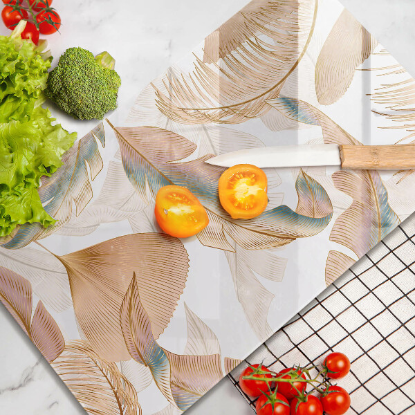 Kitchen countertop cover Boho feathers and leaves
