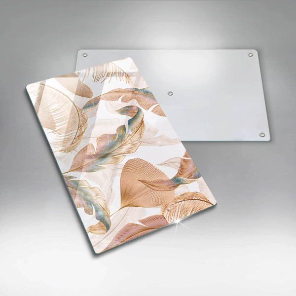 Kitchen countertop cover Boho feathers and leaves