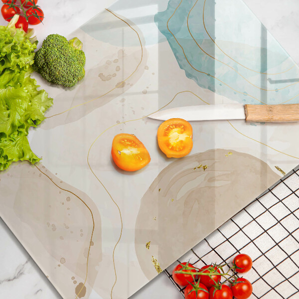 Glass worktop saver Boho, spots and gold