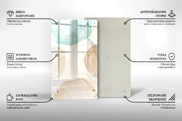 Glass worktop saver Boho, spots and gold