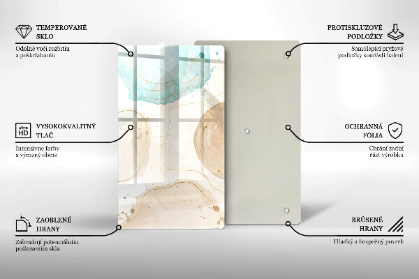 Glass worktop saver Boho, spots and gold