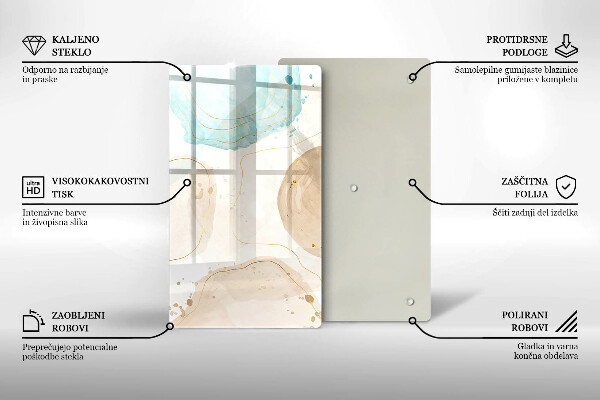 Glass worktop saver Boho, spots and gold