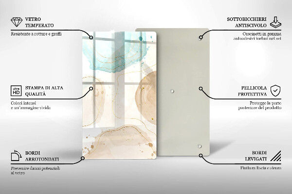 Glass worktop saver Boho, spots and gold