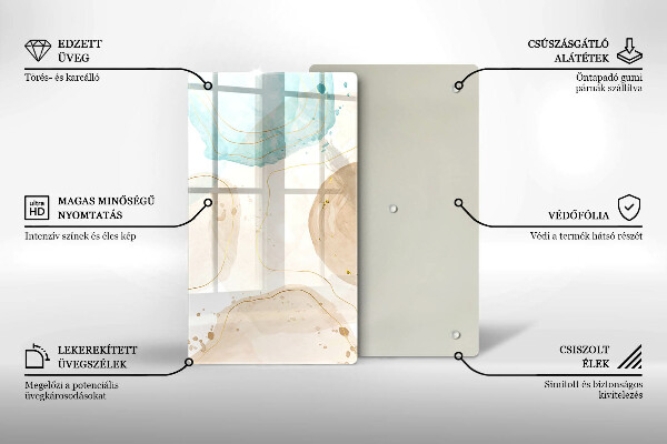 Glass worktop saver Boho, spots and gold