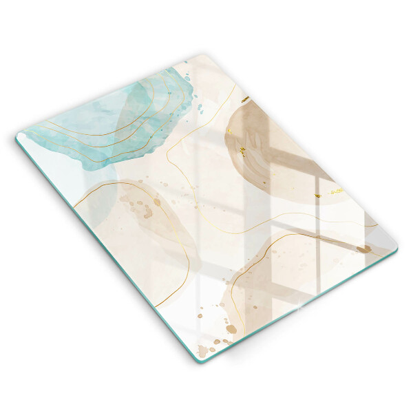 Glass worktop saver Boho, spots and gold