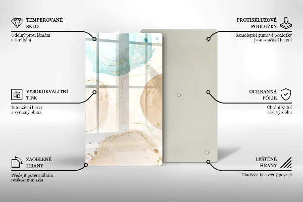 Glass worktop saver Boho, spots and gold