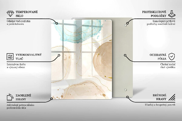 Glass worktop saver Boho, spots and gold