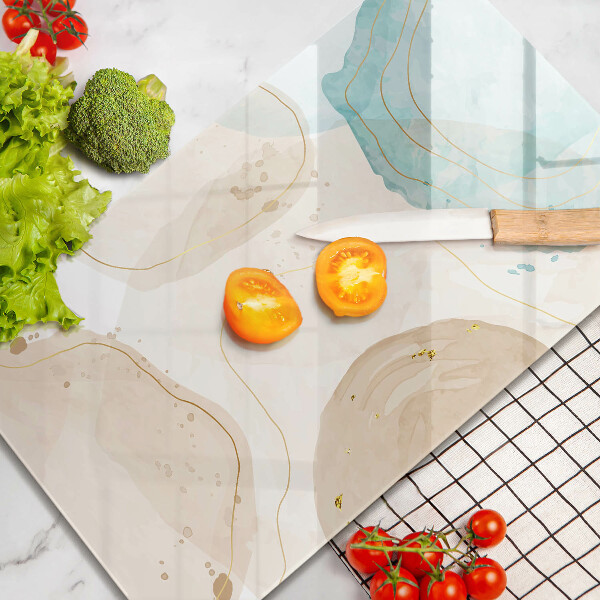 Glass worktop saver Boho, spots and gold