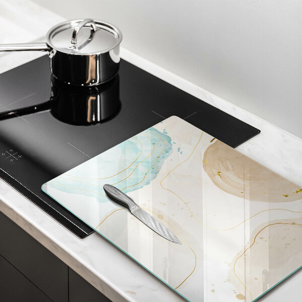 Glass worktop saver Boho, spots and gold
