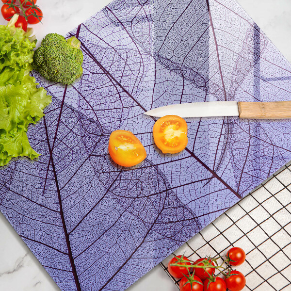 Glass worktop saver Leaves with veins