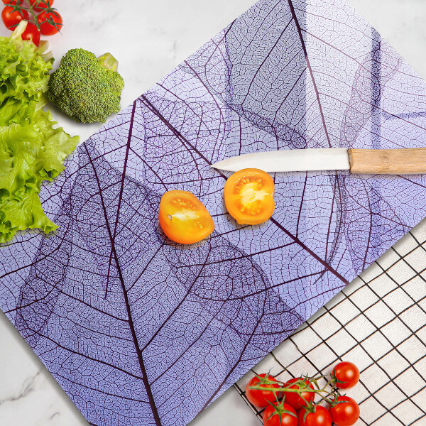 Glass worktop saver Leaves with veins