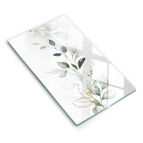 Glass worktop saver Watercolor leaves