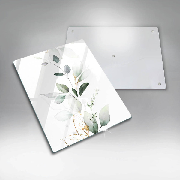 Glass worktop saver Watercolor leaves