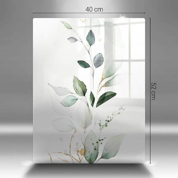 Glass worktop saver Watercolor leaves