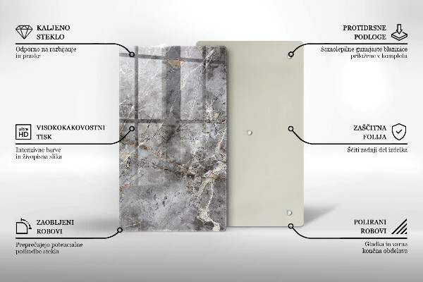 Glass worktop saver Stone texture
