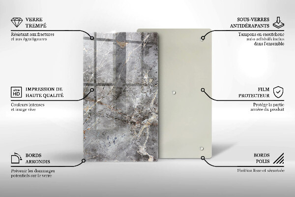 Glass worktop saver Stone texture