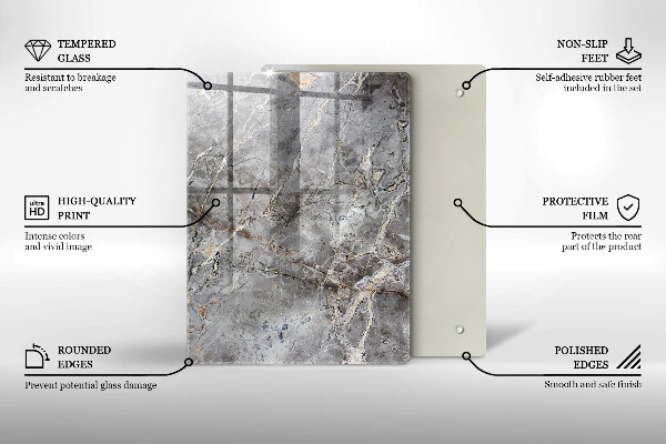 Glass worktop saver Stone texture