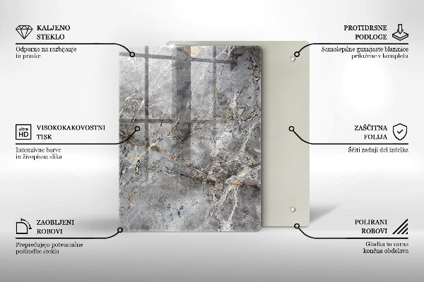 Glass worktop saver Stone texture