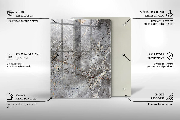 Glass worktop saver Stone texture