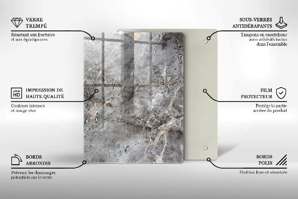 Glass worktop saver Stone texture