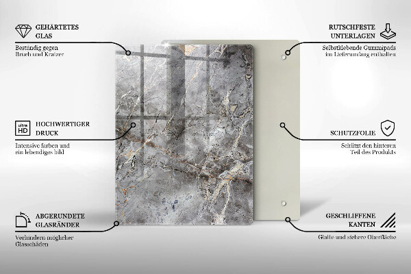 Glass worktop saver Stone texture