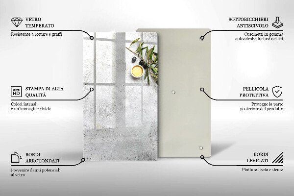 Glass worktop saver Olives on concrete
