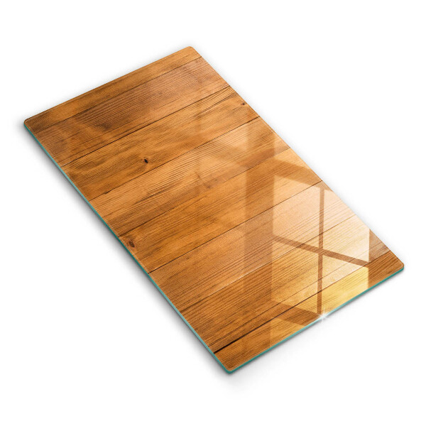 Glass worktop saver Wooden planks