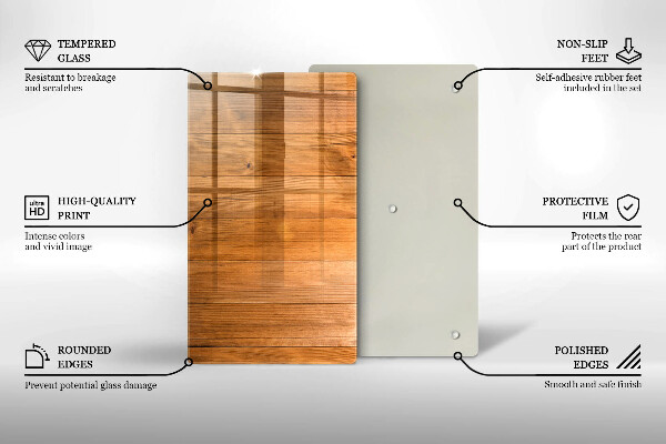 Glass worktop saver Wooden planks